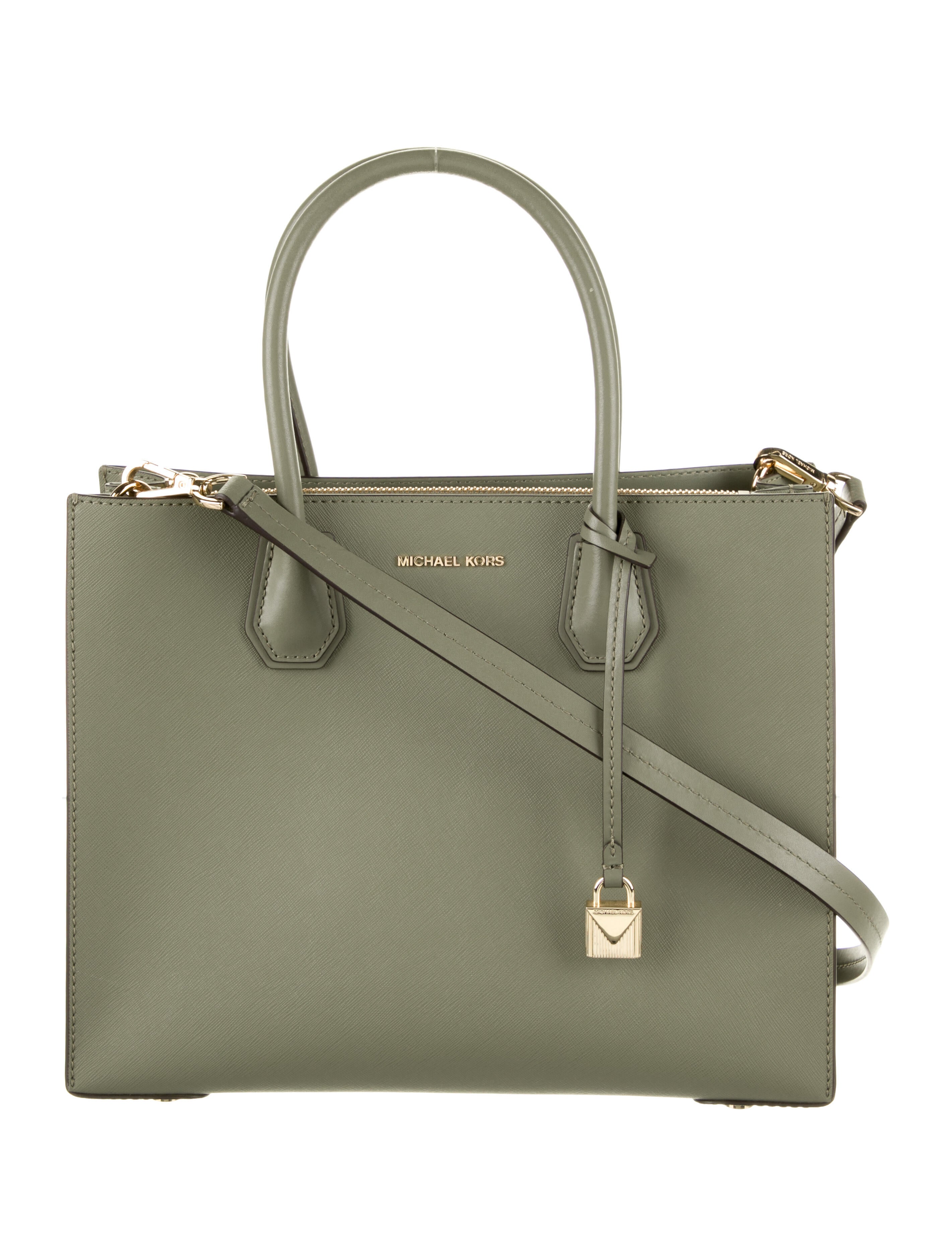 Michael Kors Saffiano Leather Handle Bag Green Handle Bags, Handbags