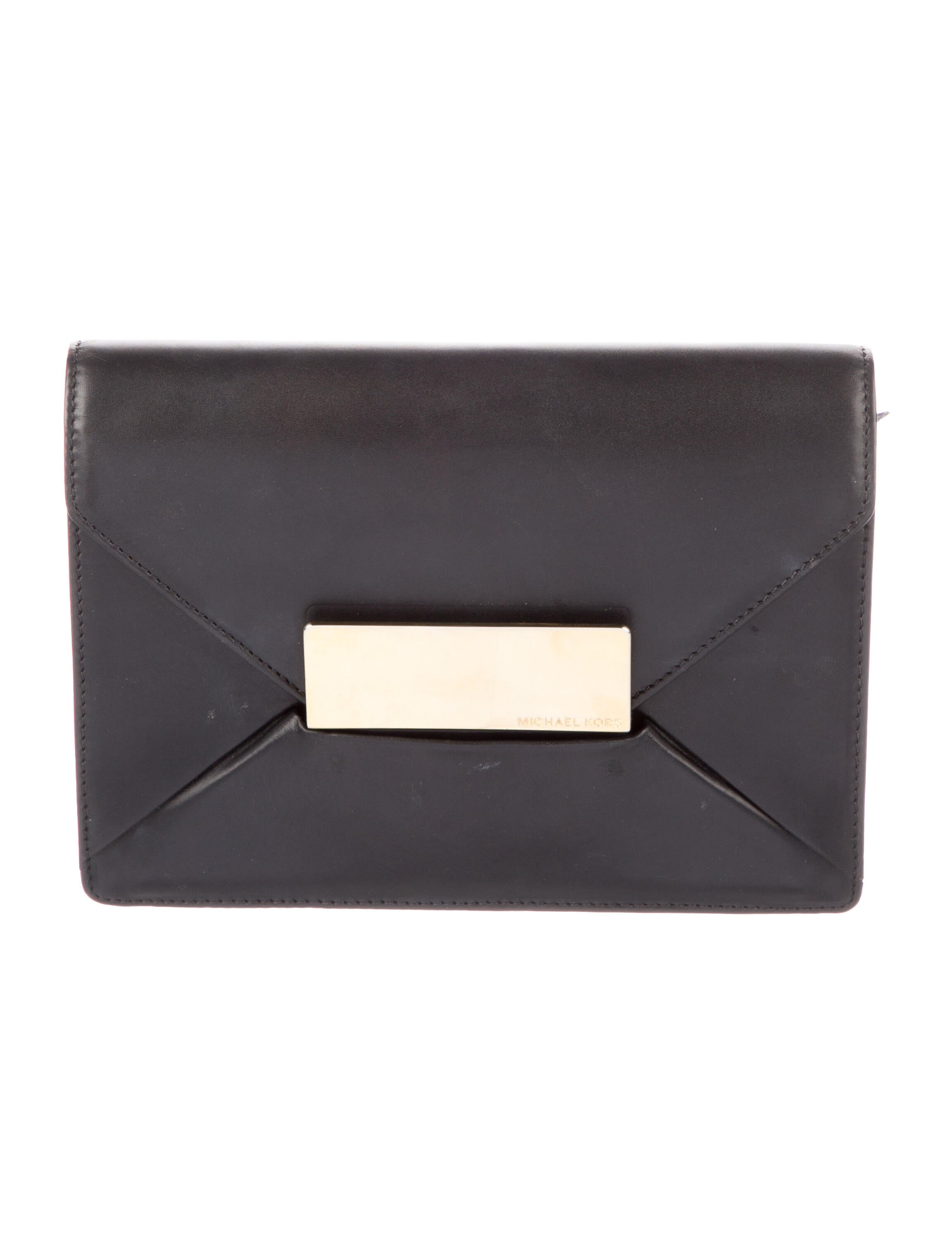 Michael Kors Leather Clutch Black Clutches, Handbags MIC209419