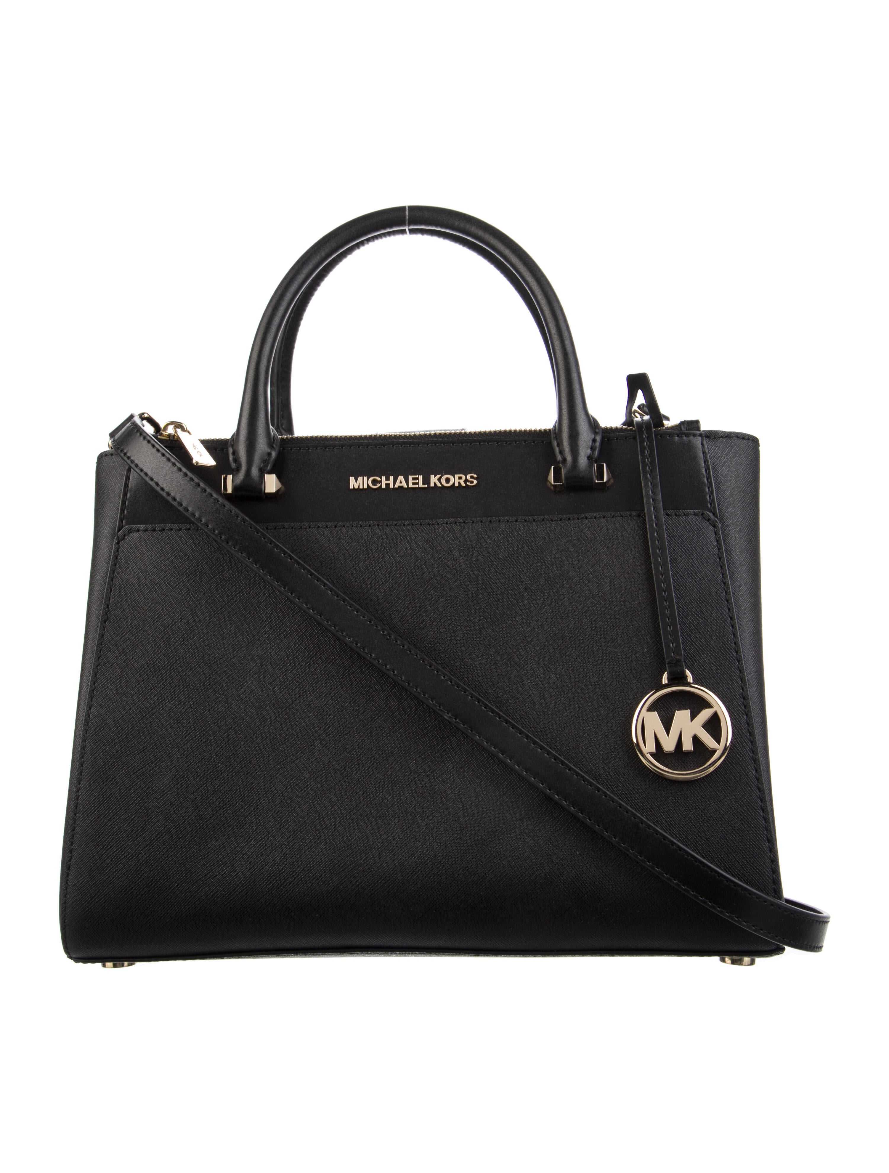 Michael Kors Saffiano Leather Handle Bag Black Handle Bags, Handbags