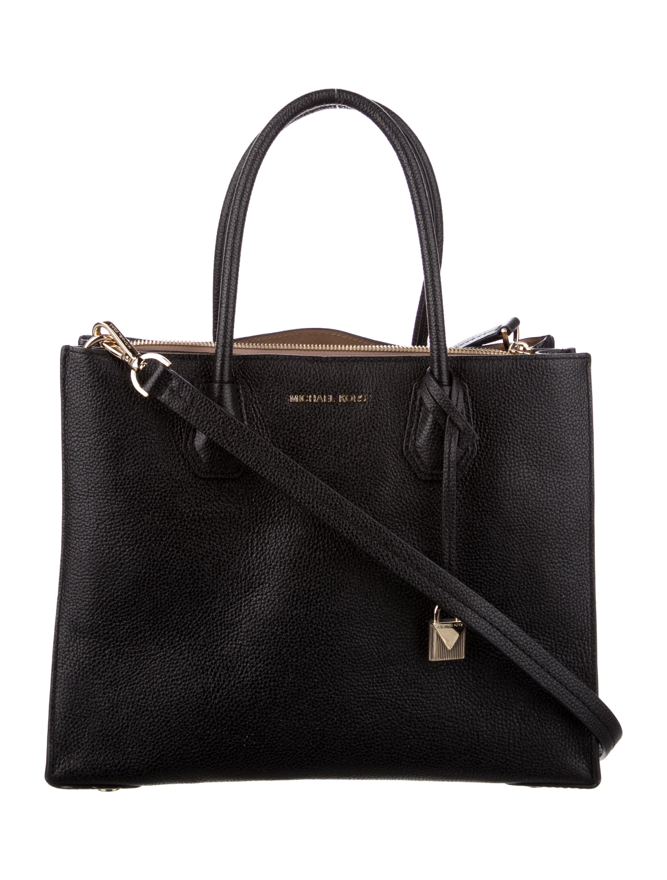 Michael Kors Textured Leather Handle Bag Black Handle Bags, Handbags