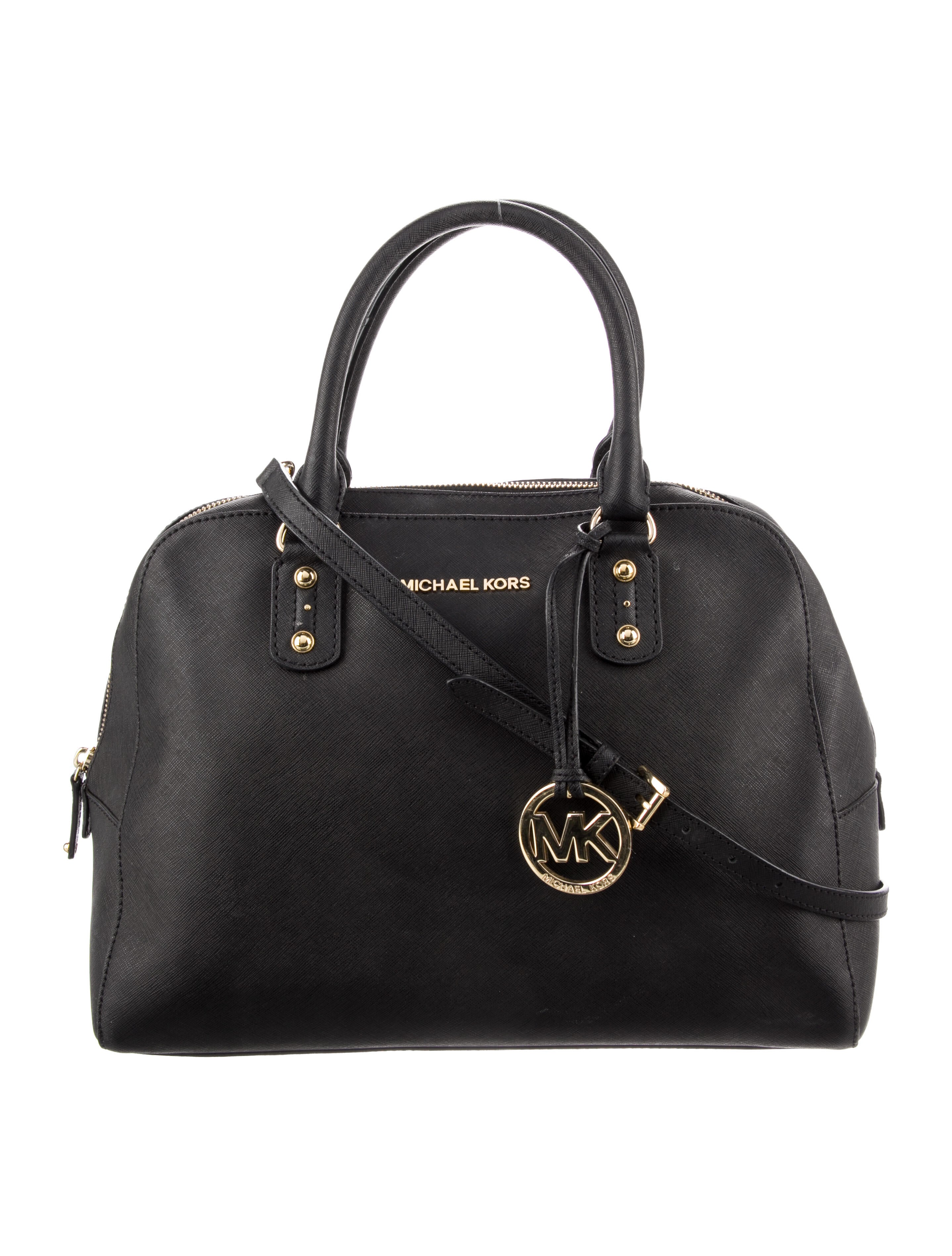 Michael Kors Saffiano Leather Handle Bag Black Handle Bags, Handbags