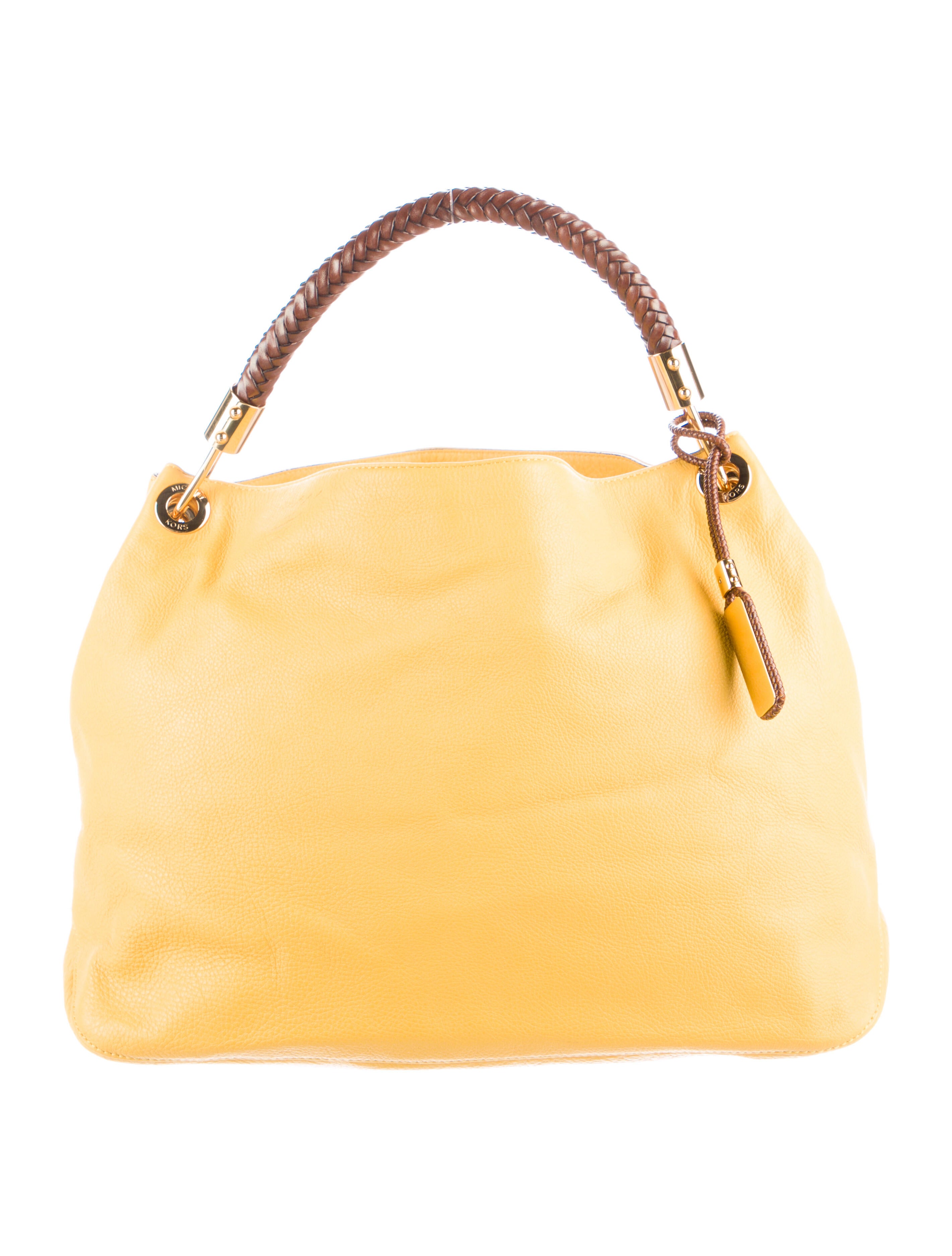 Michael Kors Leather Hobo Bag Yellow Hobos, Handbags MIC216158