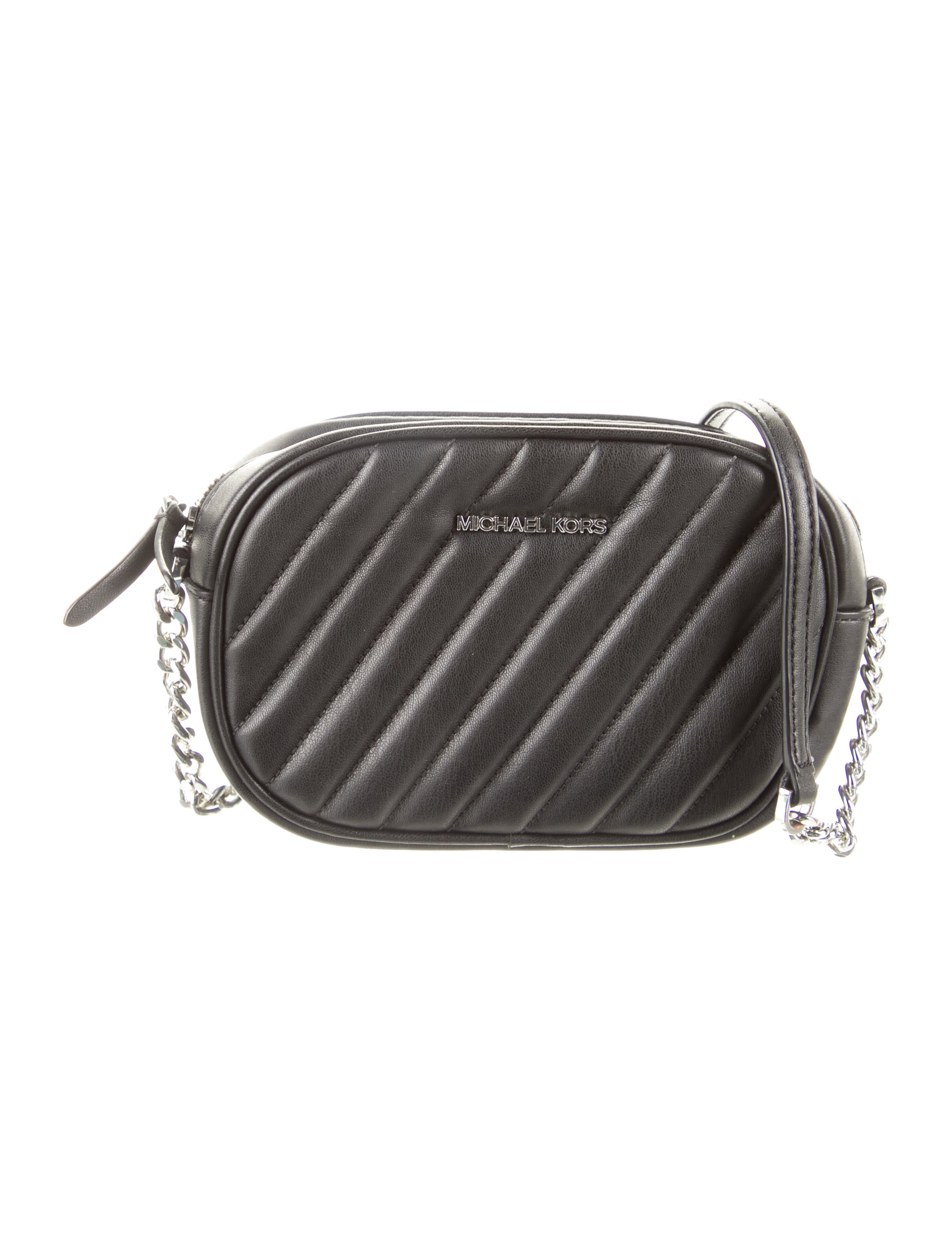 Michael Kors Quilted Leather ChainLink Crossbody Bag Black Crossbody