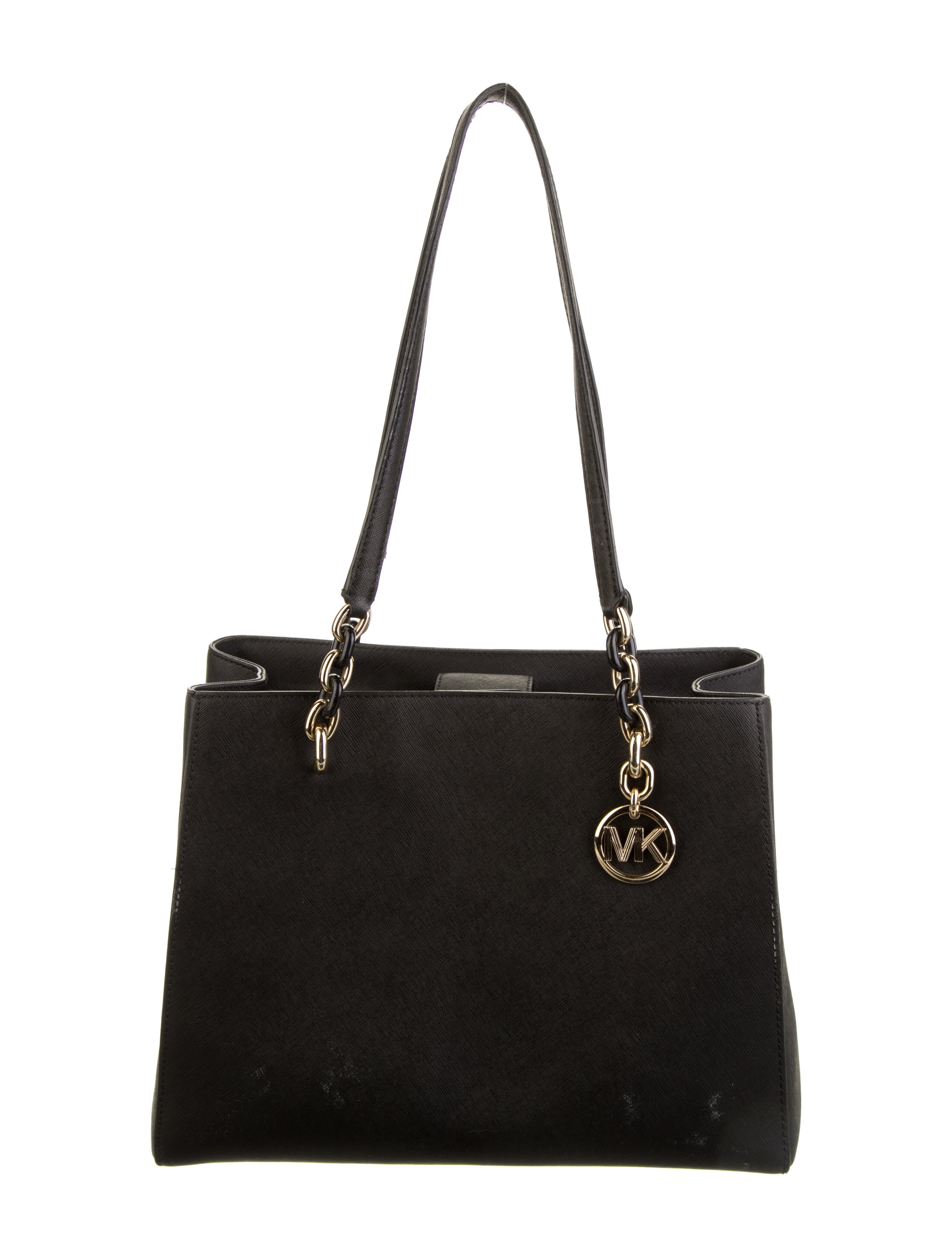 Michael Kors Coated Canvas Shoulder Bag Black Shoulder Bags, Handbags