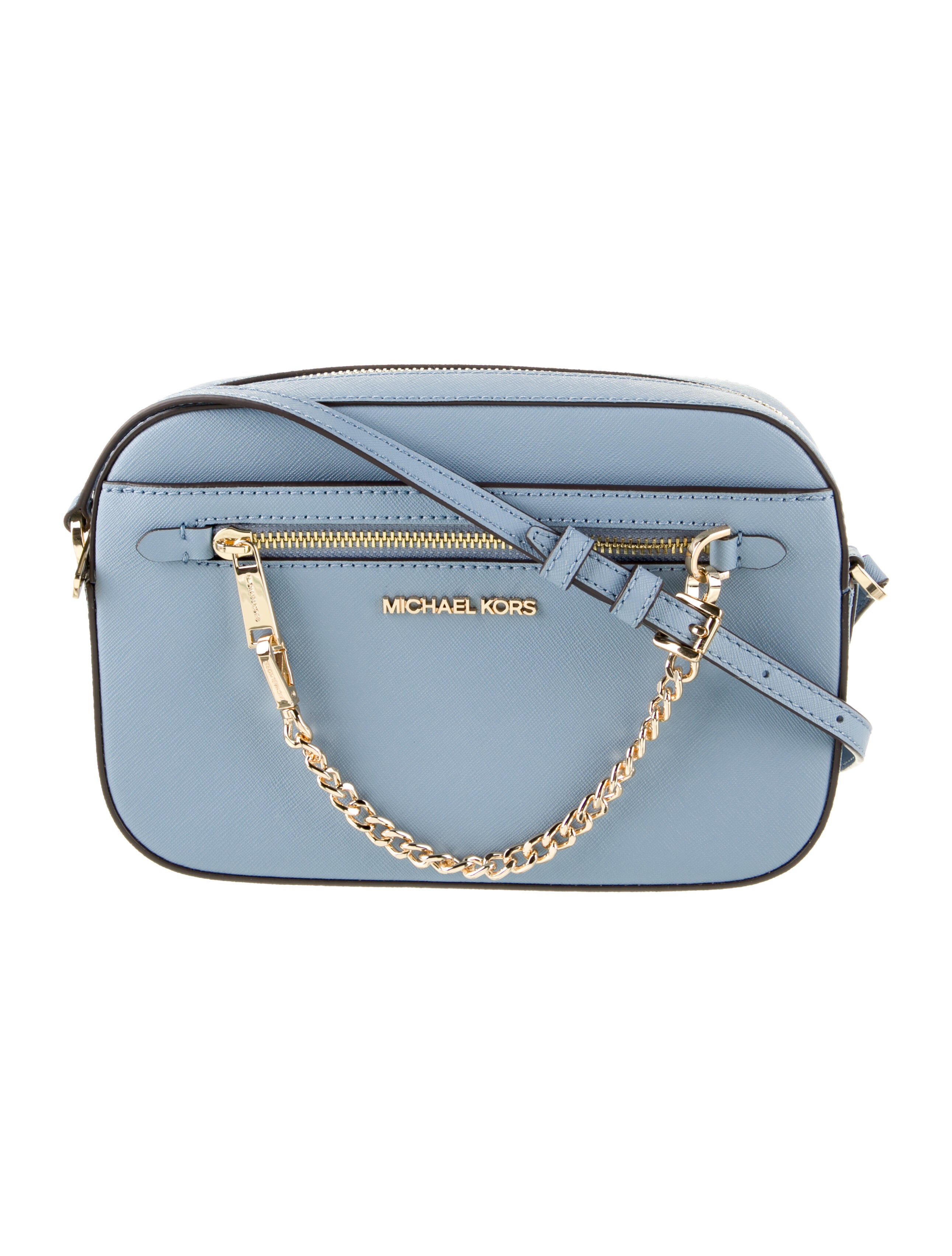 Michael Kors Pebbled Leather Round Crossbody Bag Blue Crossbody Bags, Handbags MIC183158