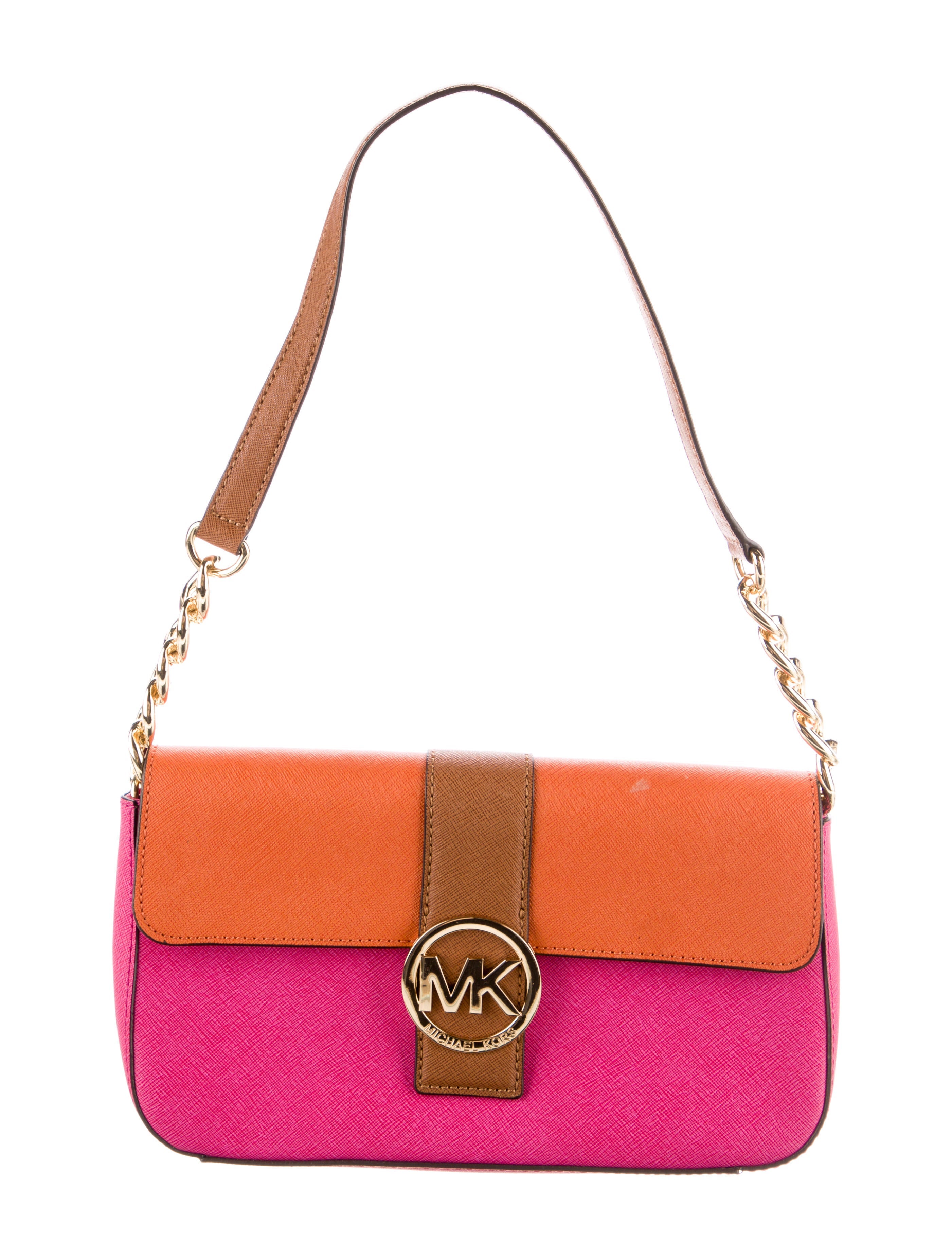 Michael Kors Quilted Leather Shoulder Bag Pink Shoulder Bags