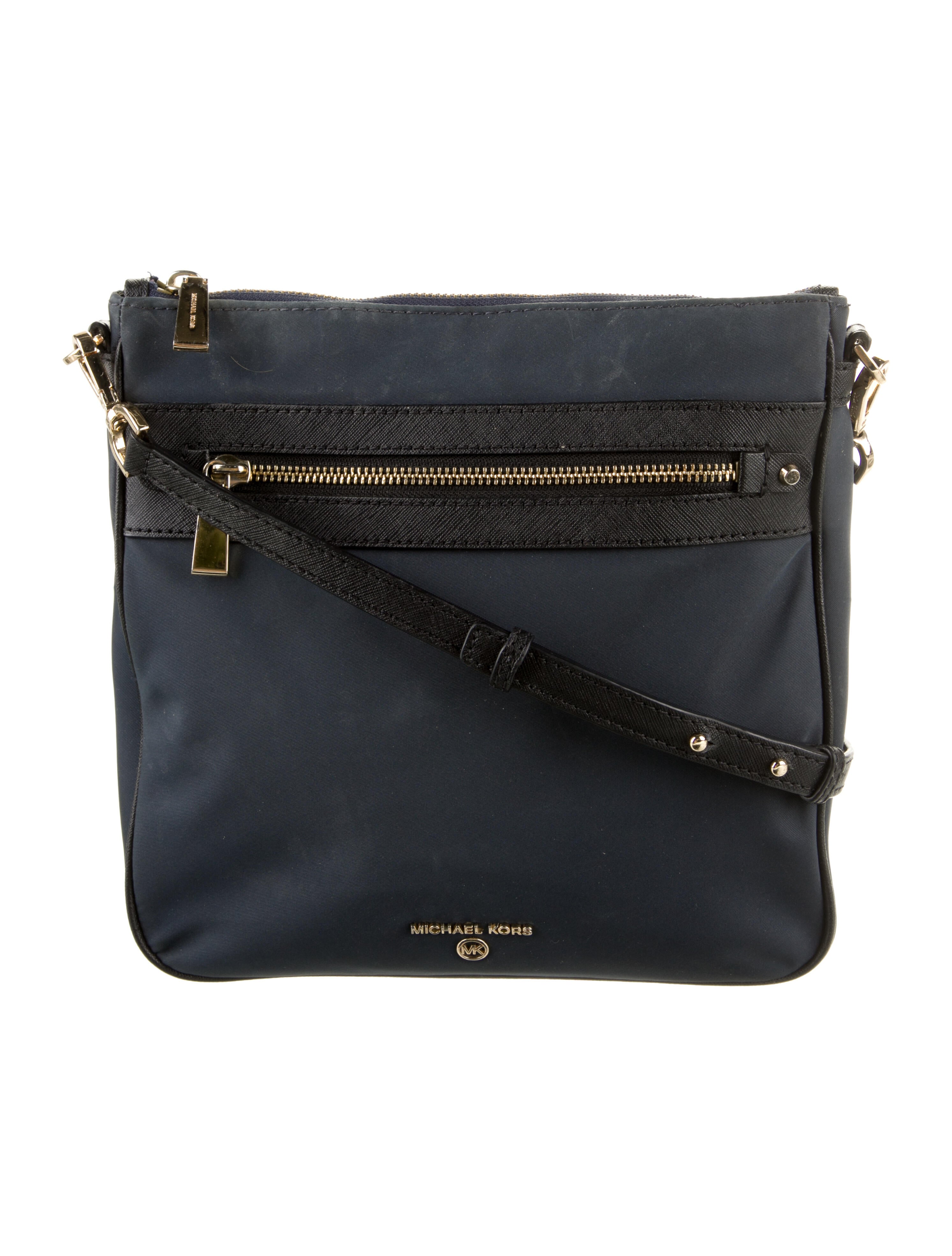 Michael Kors LeatherTrimmed Nylon Crossbody Bag Blue Crossbody Bags