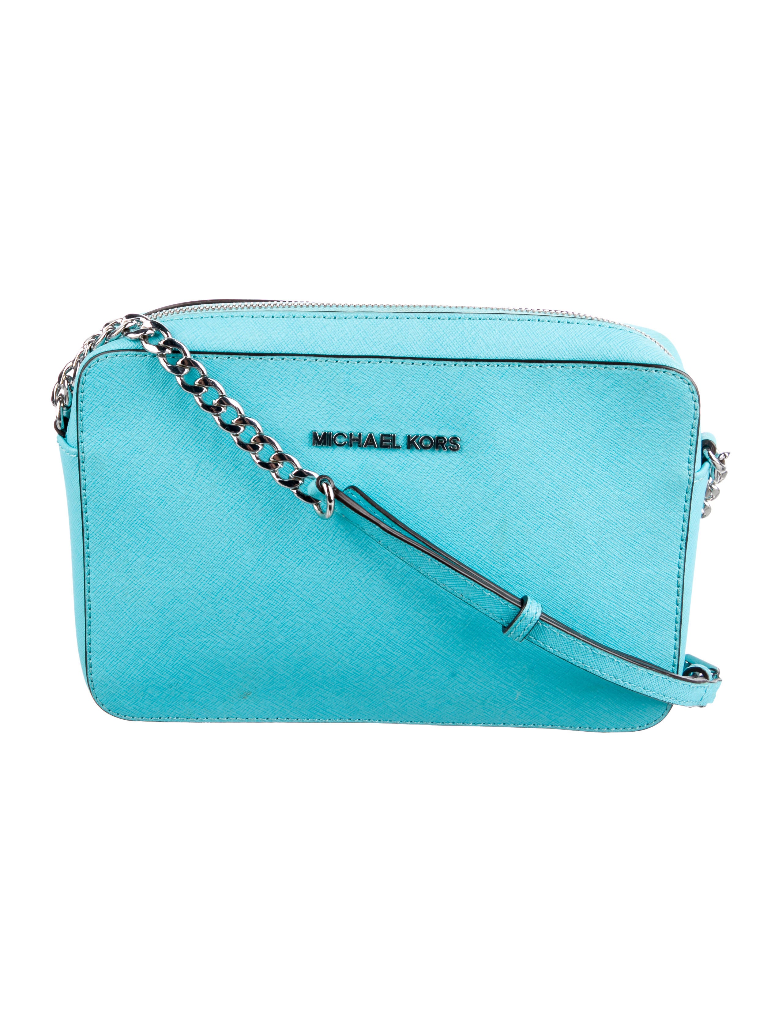 Michael Michael Kors ChainLinked Crossbody Bag Blue Crossbody Bags