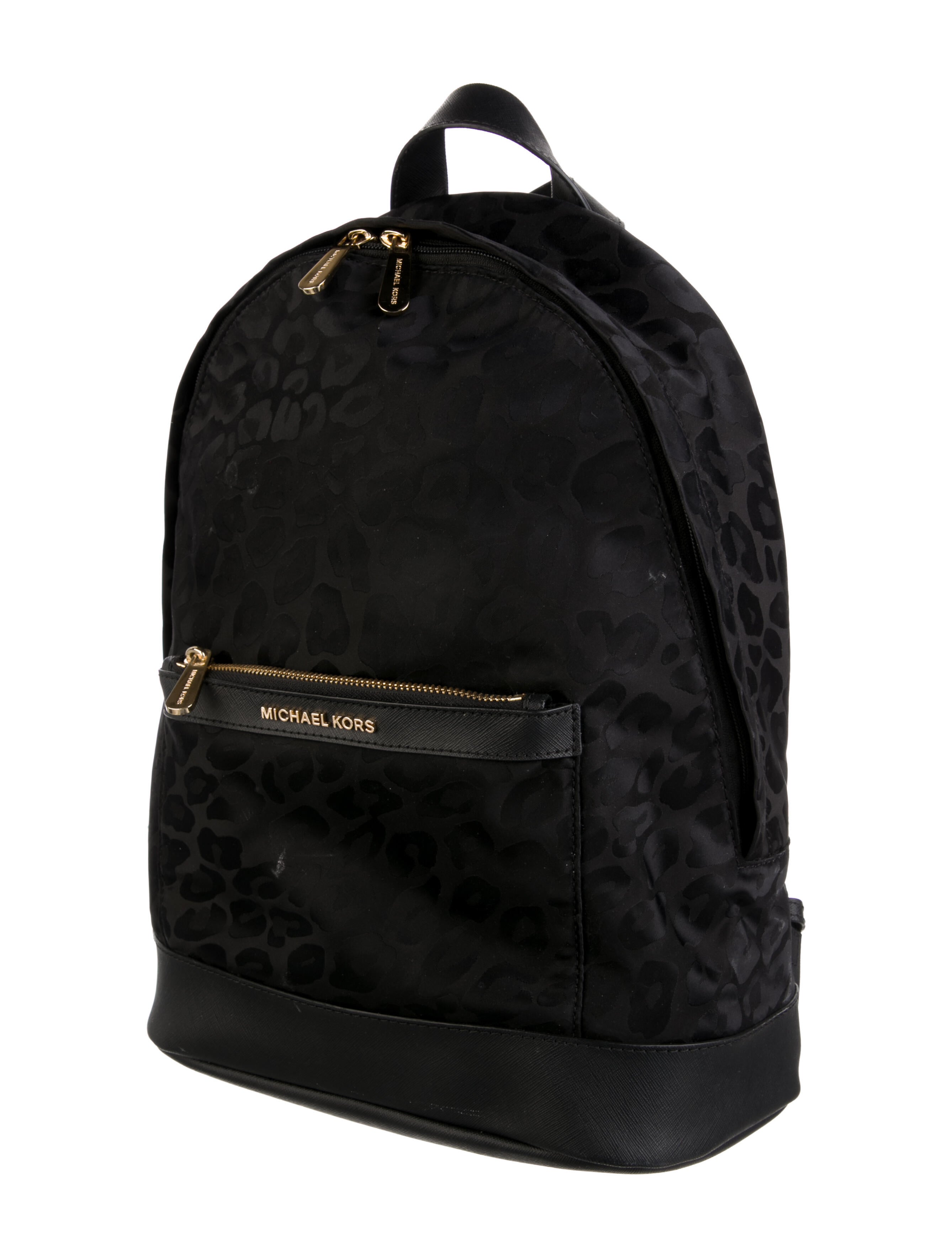 Michael Kors Nylon Animal Print Backpack Black Backpacks, Handbags