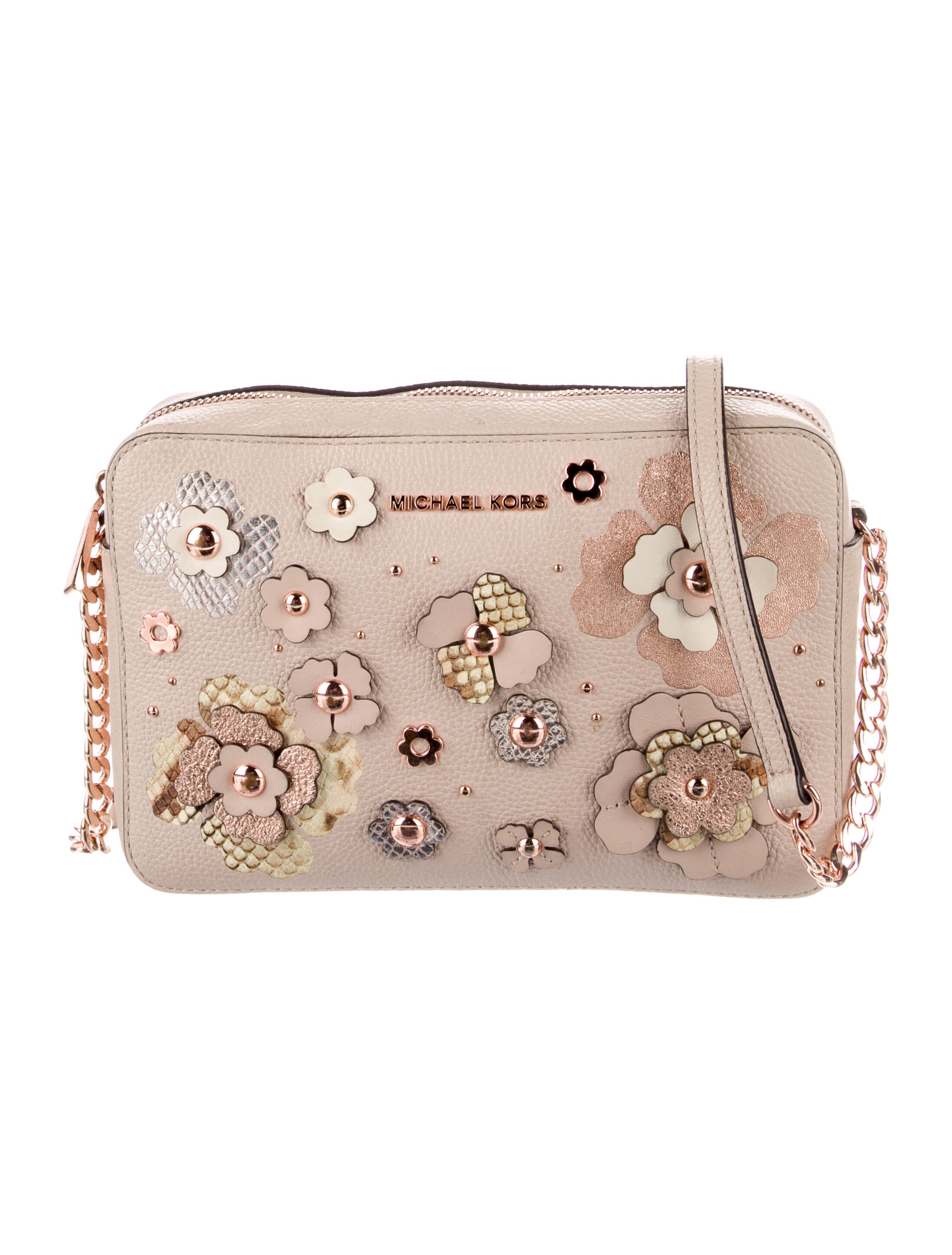 Michael Kors Leather Flower Crossbody Bag