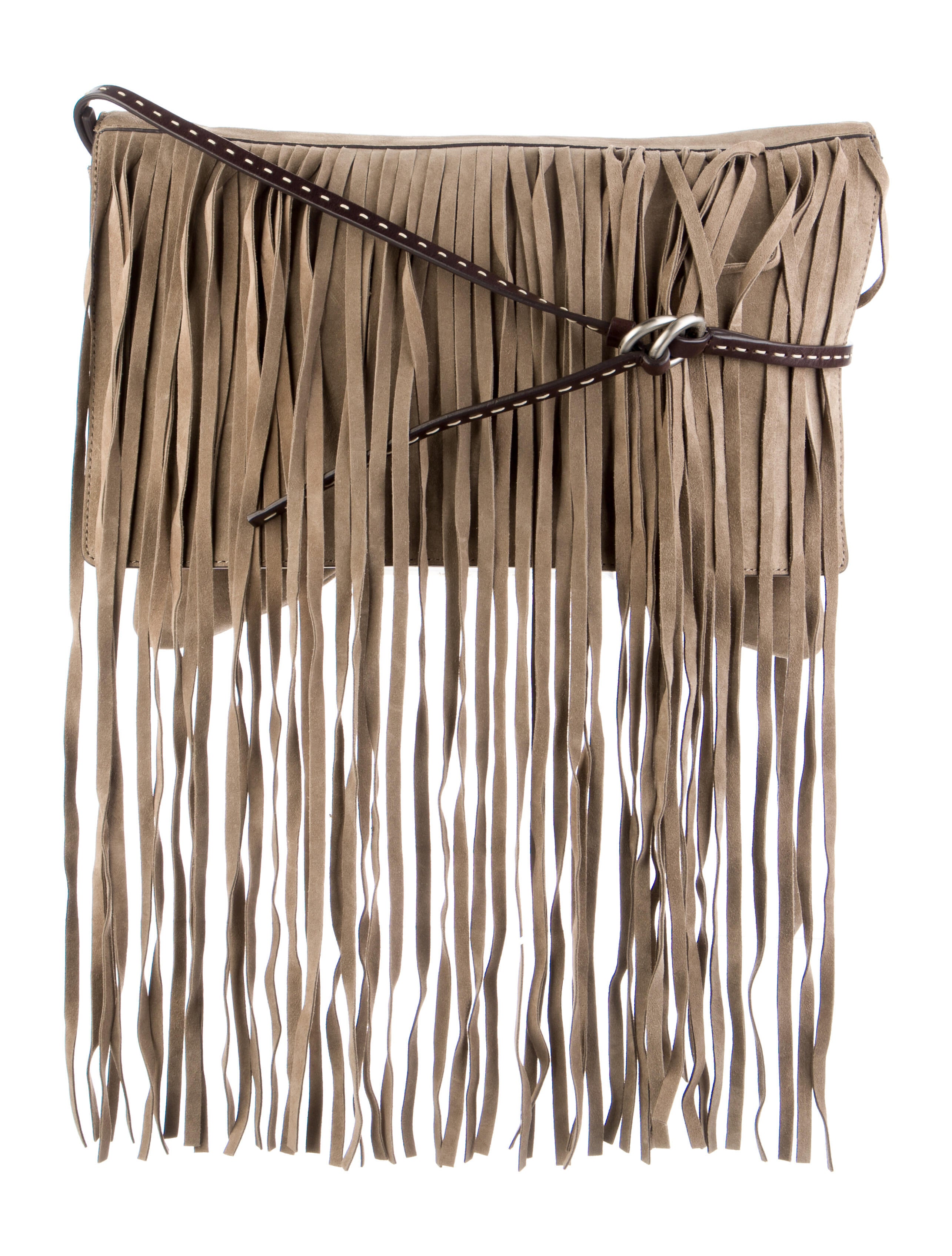 Michael Kors Suede Fringe Crossbody Neutrals Crossbody Bags, Handbags