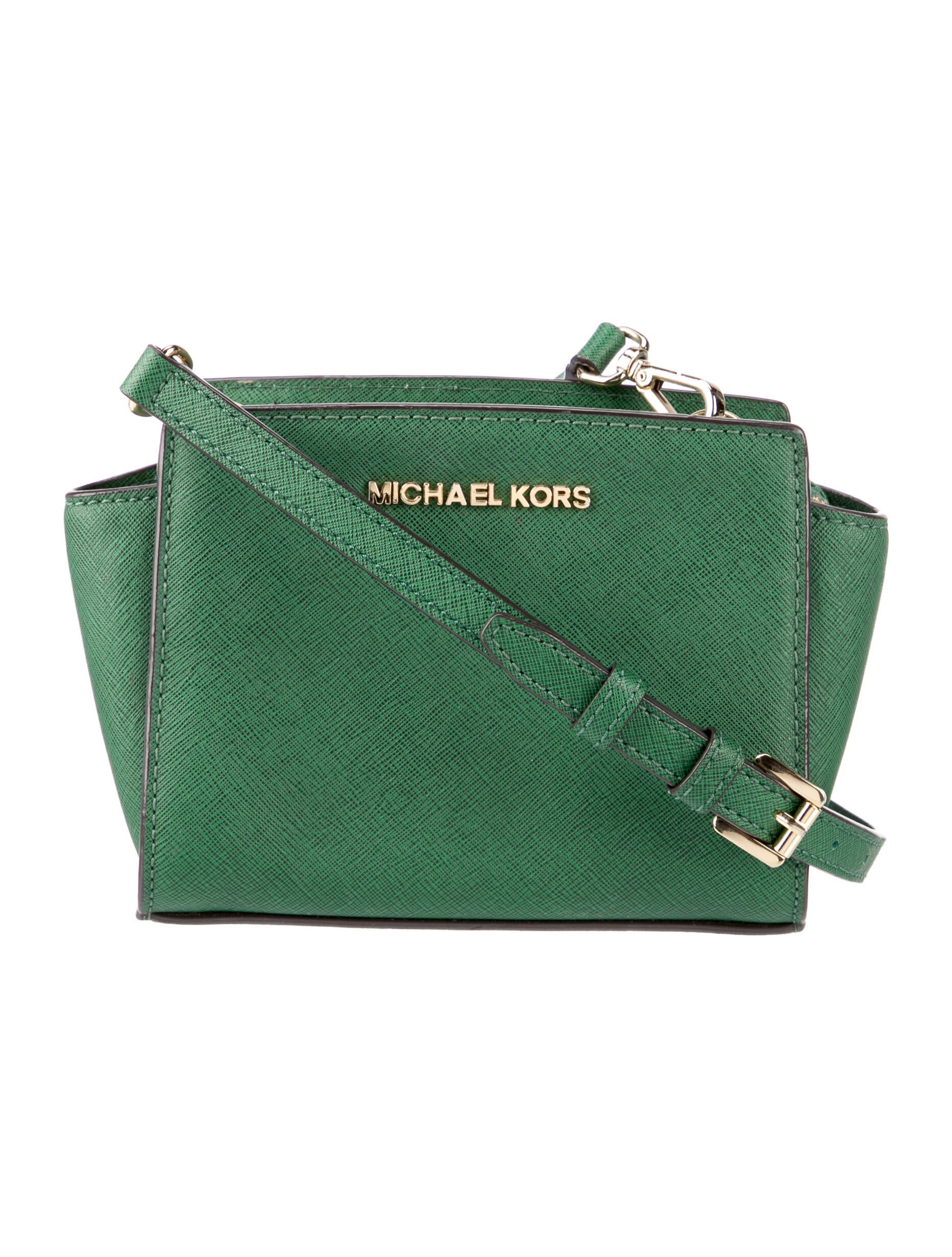 Michael Kors Saffiano Leather Crossbody Bag Green Crossbody Bags
