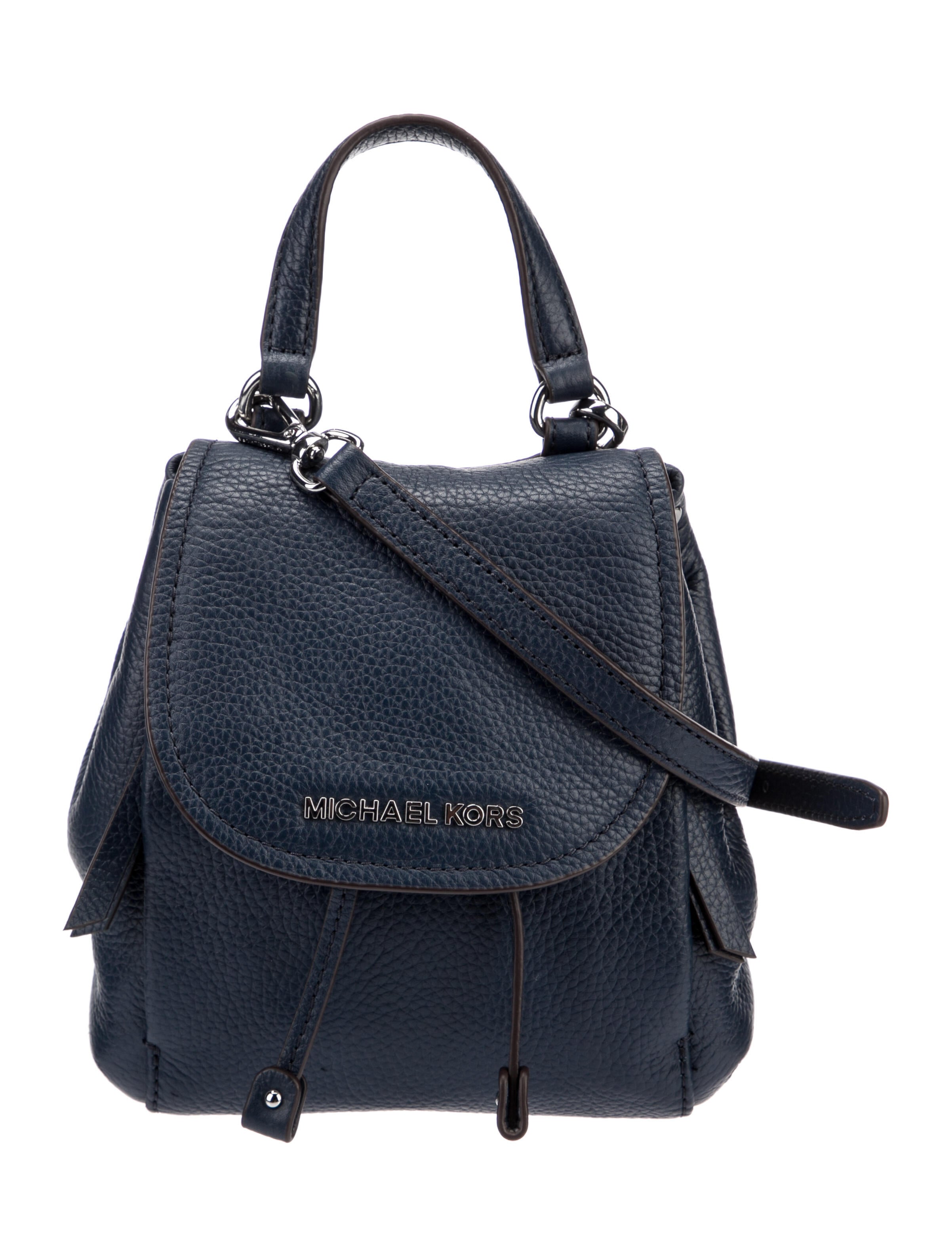 Michael Kors Grained Leather Crossbody Bag Blue Crossbody Bags, Handbags MIC238228 The