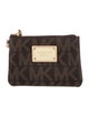 Michael Kors Leather Trim Coated Canvas Clutch