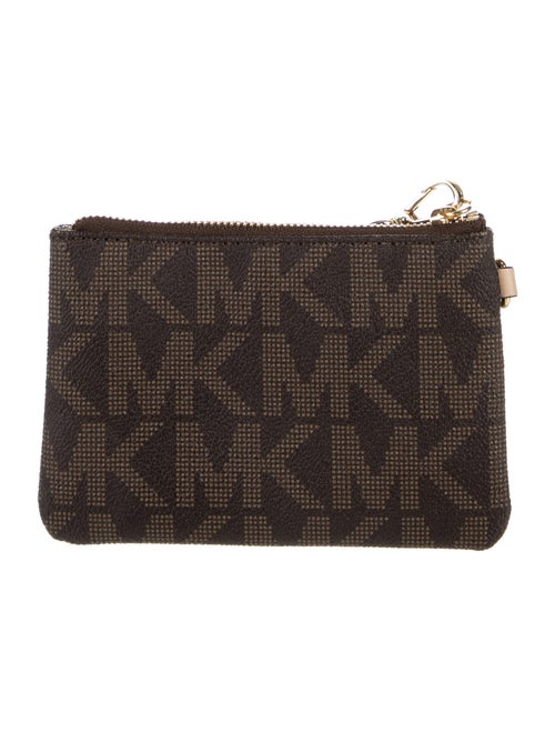 Michael Kors Leather Trim Coated Canvas Clutch