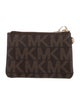 Michael Kors Leather Trim Coated Canvas Clutch