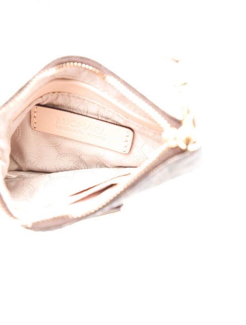 Michael Kors Leather Trim Coated Canvas Clutch