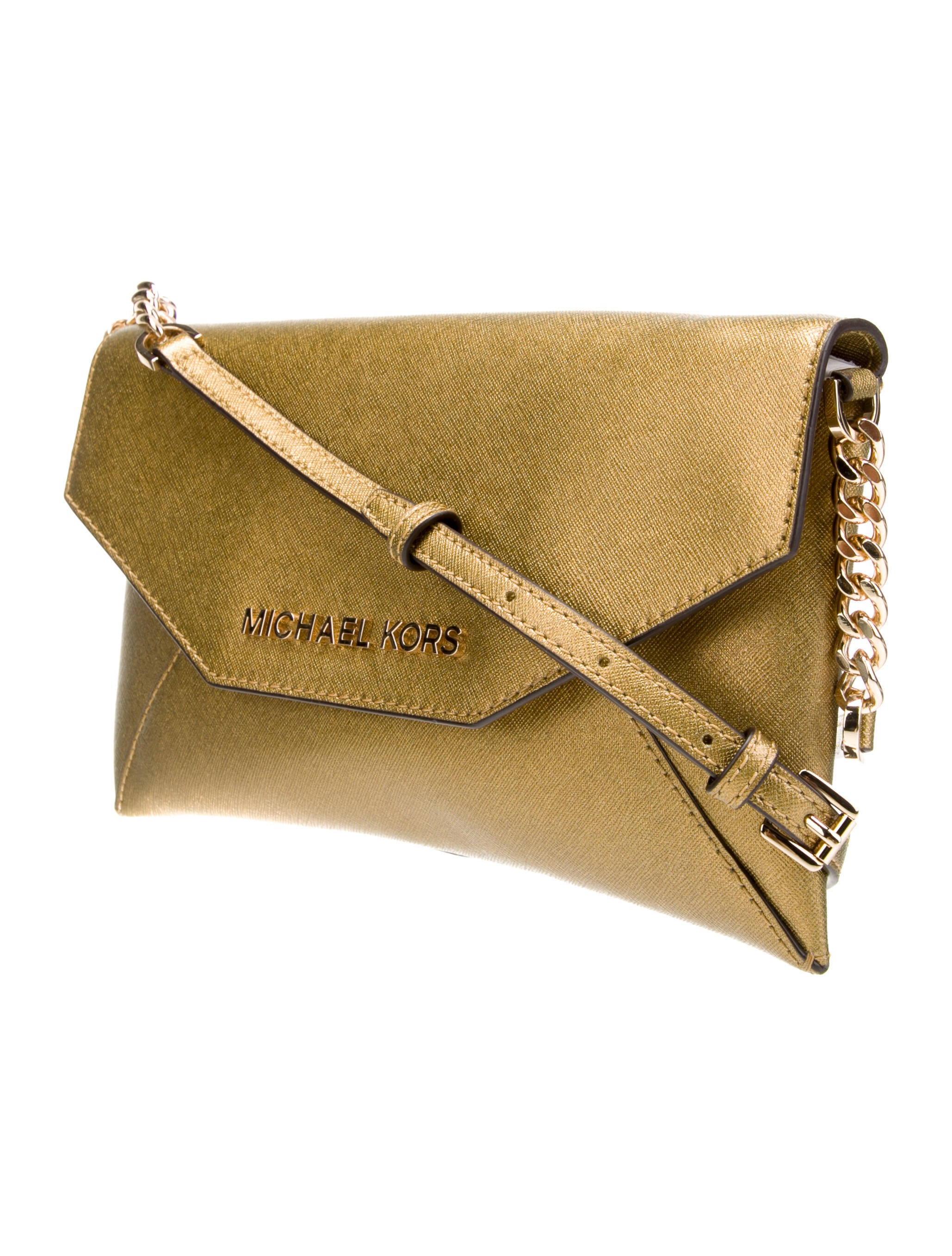 Michael Michael Kors Leather Crossbody Bag Gold Crossbody Bags