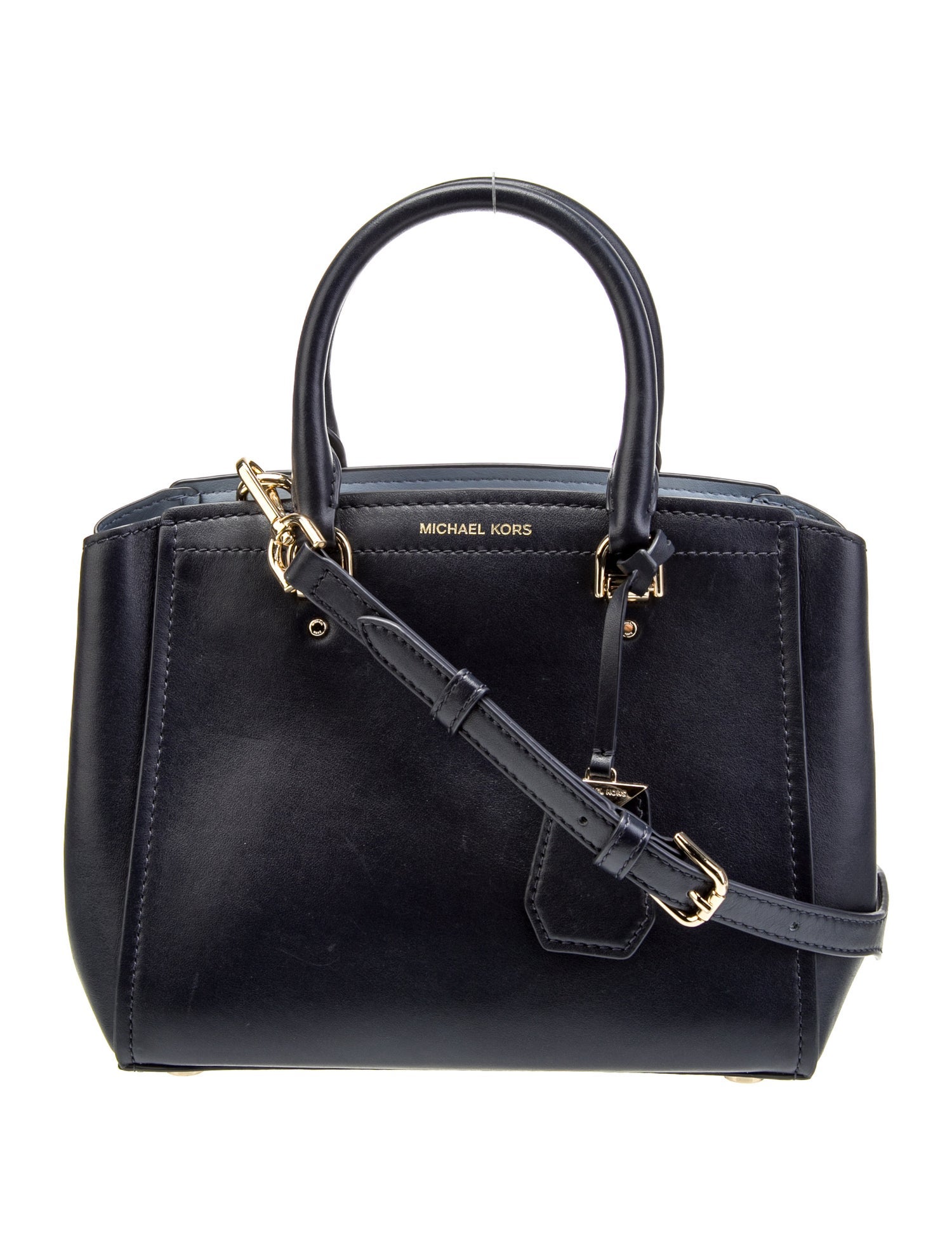 Michael Michael Kors ChainLinked Leather Handle Bag Black Handle