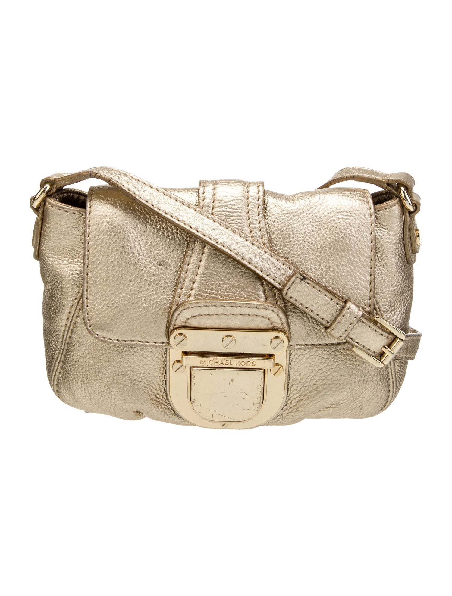 Michael Kors Leather Crossbody Bag Gold Crossbody Bags, Handbags