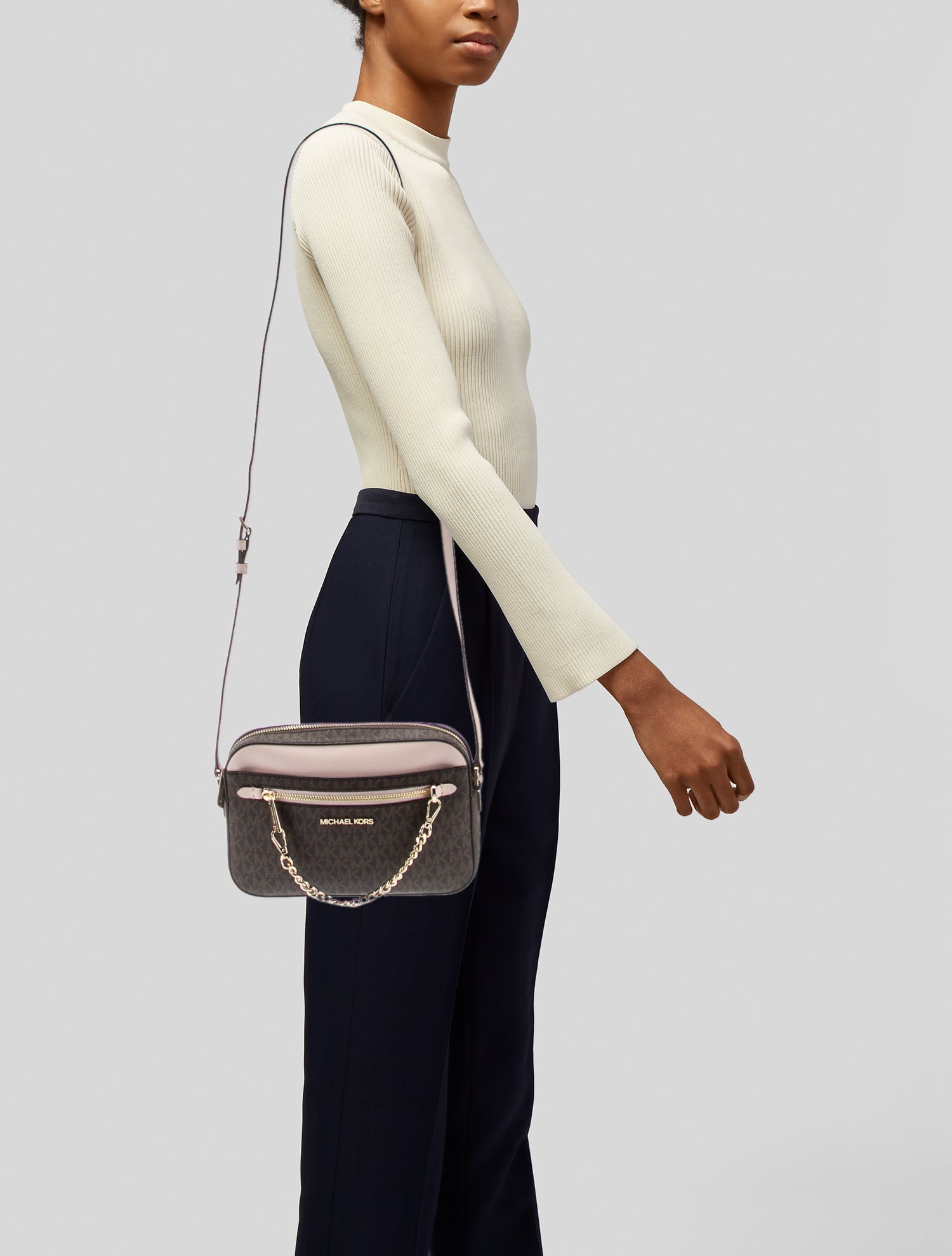 Michael Kors Blue Canvas Crossbody Bag
