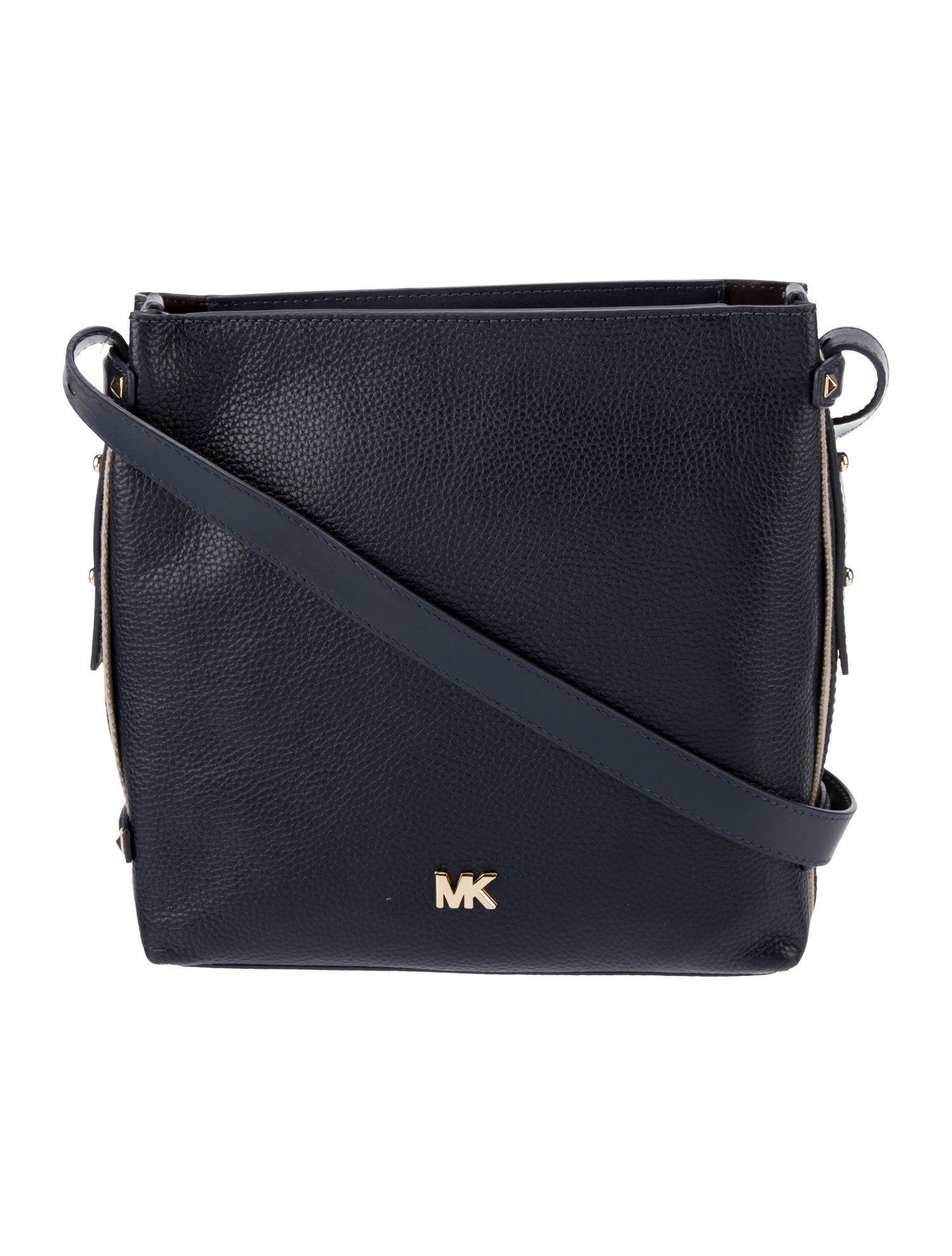 Michael Kors Leather Messenger Bag Blue Crossbody Bags, Handbags