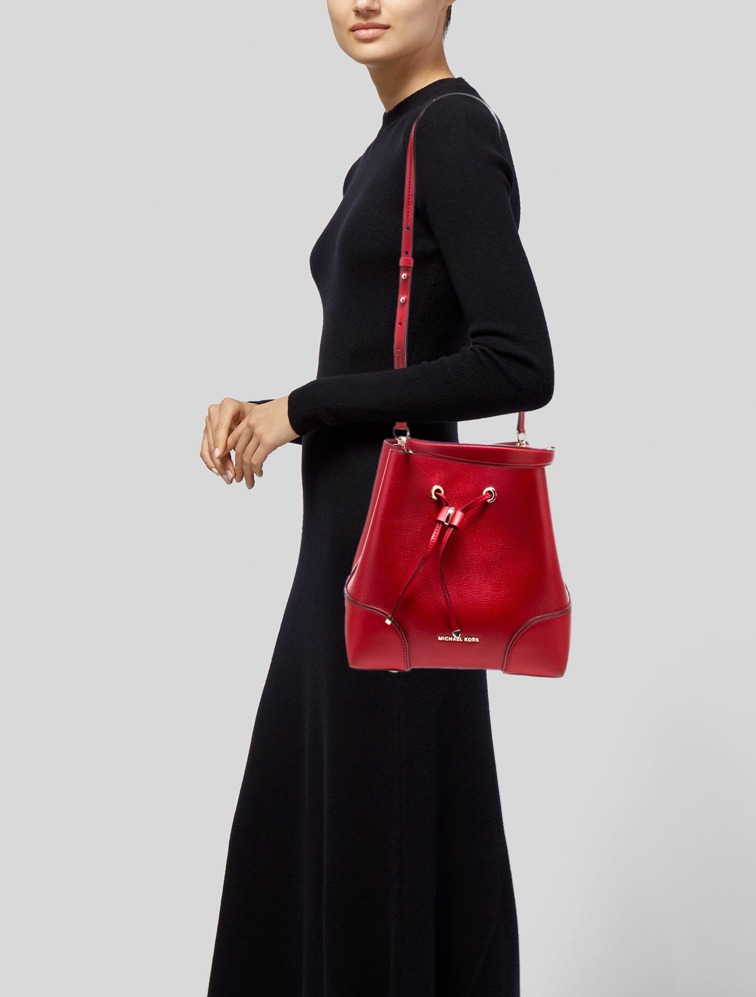 Michael Kors Leather Bucket Bag