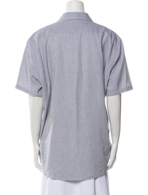 Michael Kors Plaid Print Short Sleeve Button-Up Top