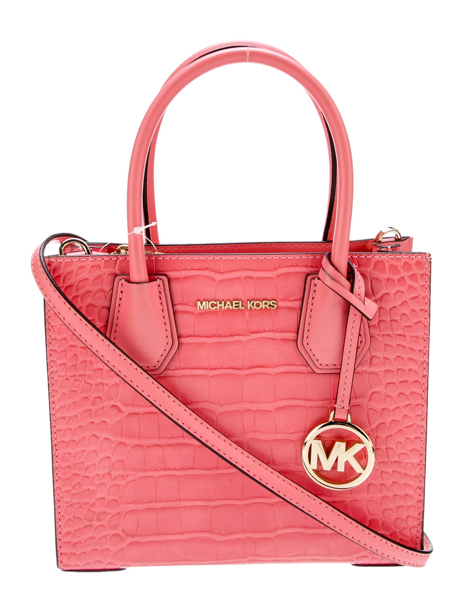 Michael Kors Embossed Leather Top Handle Bag - Pink Handle Bags ...