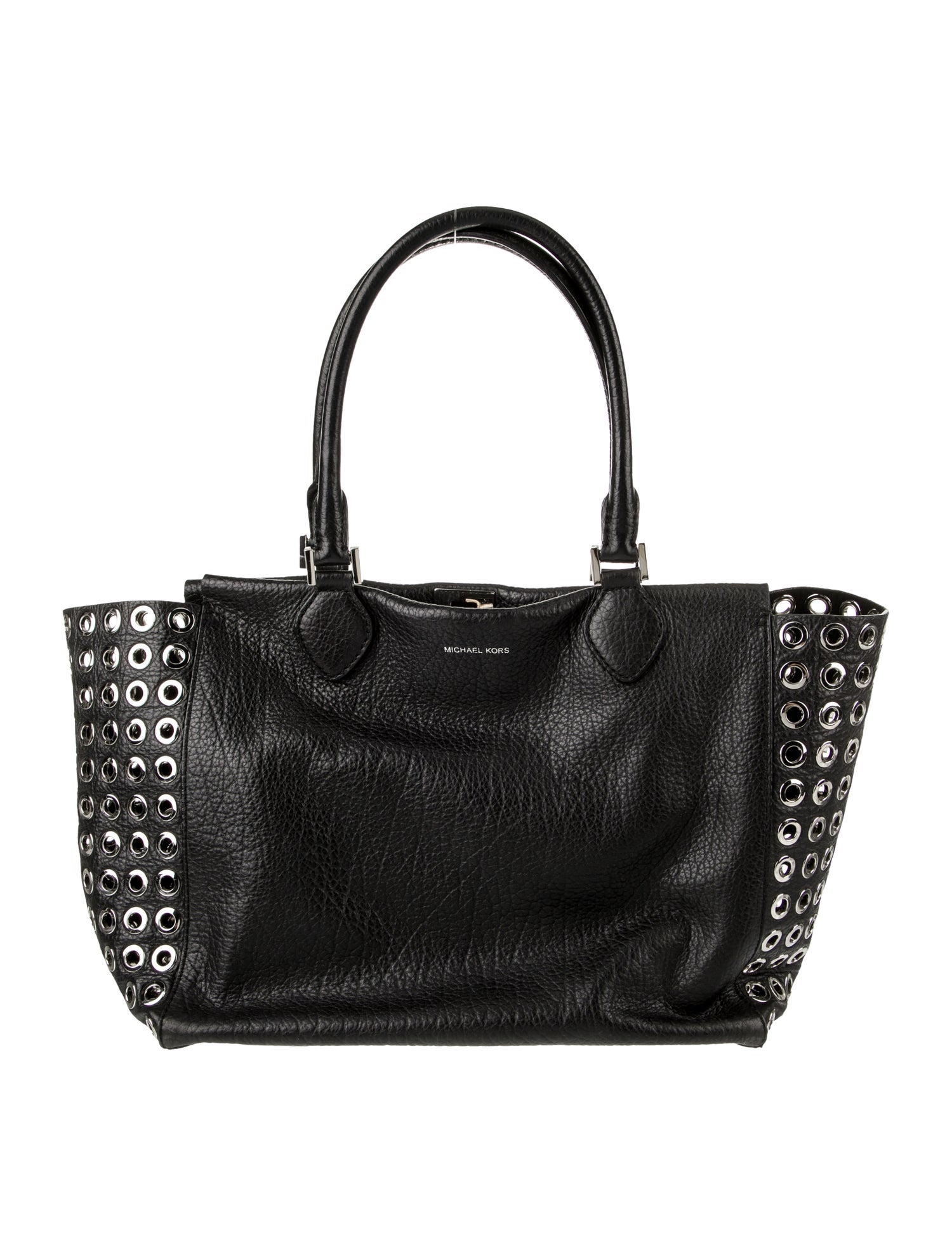 Michael Kors Leather Top Handle Bag Black Shoulder Bags, Handbags