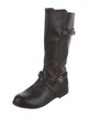 Michael Kors Leather Moto Boots