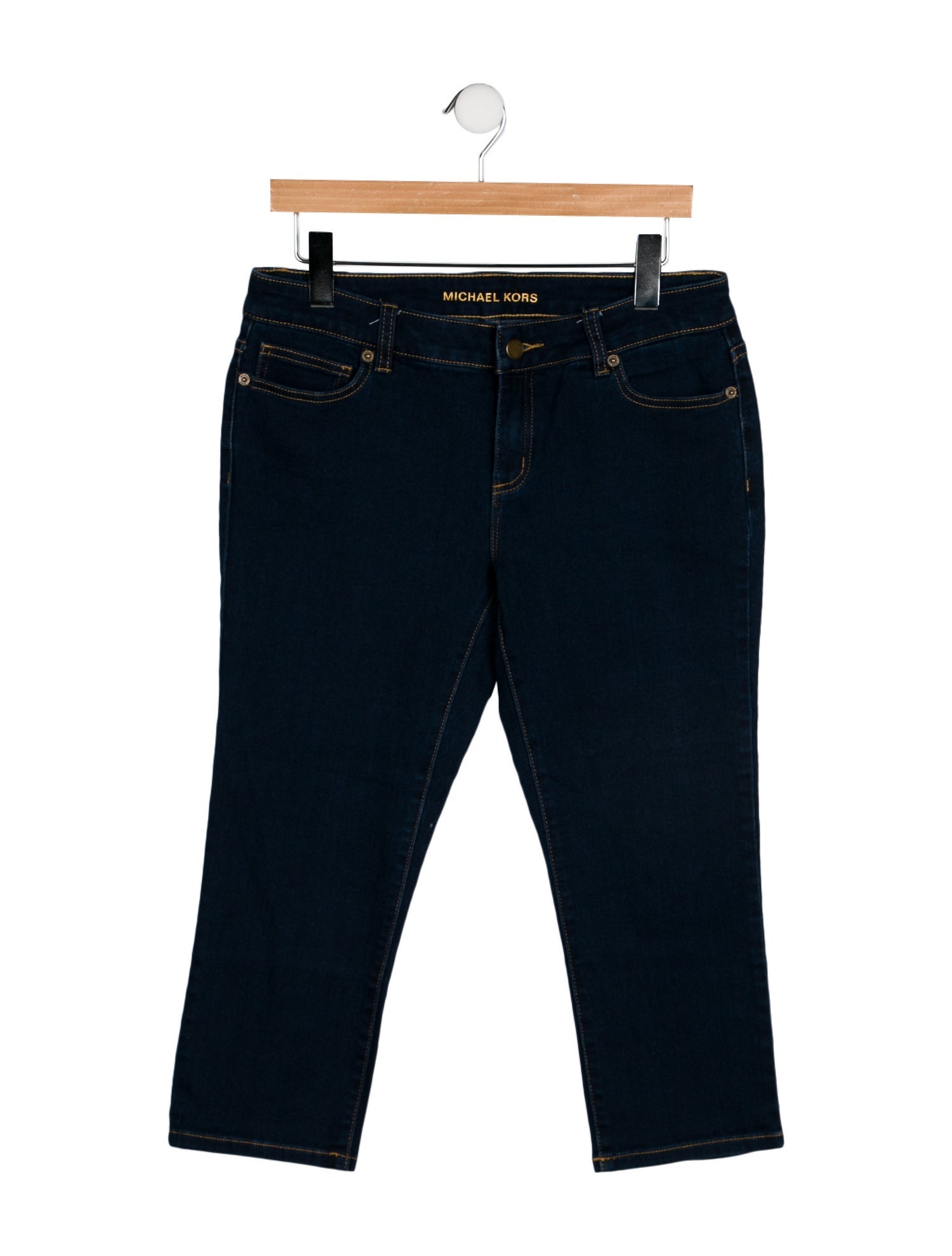 Michael Kors Mid-Rise Straight Leg Jeans