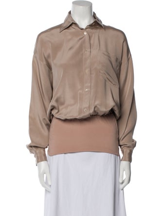 Michael Kors Long Sleeve Button-Up Top