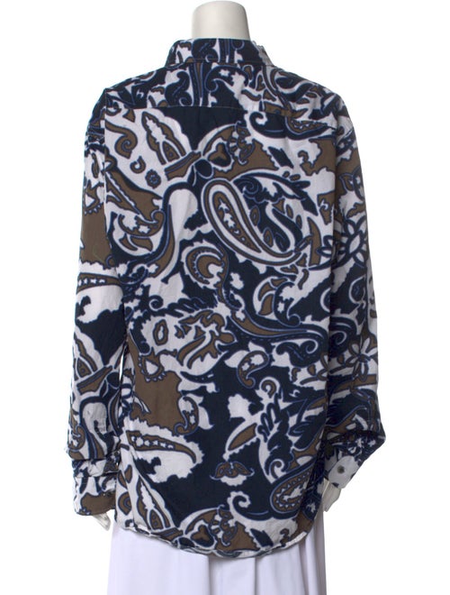 Michael Kors Printed Mock Neck Button-Up Top