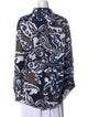 Michael Kors Printed Mock Neck Button-Up Top
