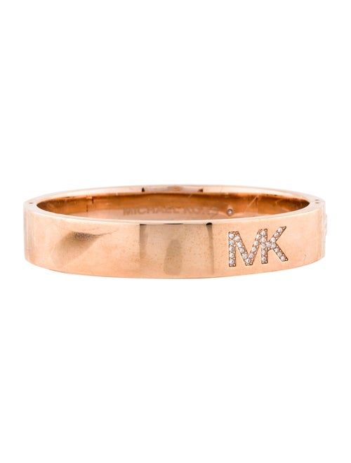 Michael Kors Crystal Logo Hinged Bangle Bracelet