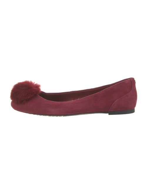 Michael Kors Suede Pom-Pom Embellishments Flats