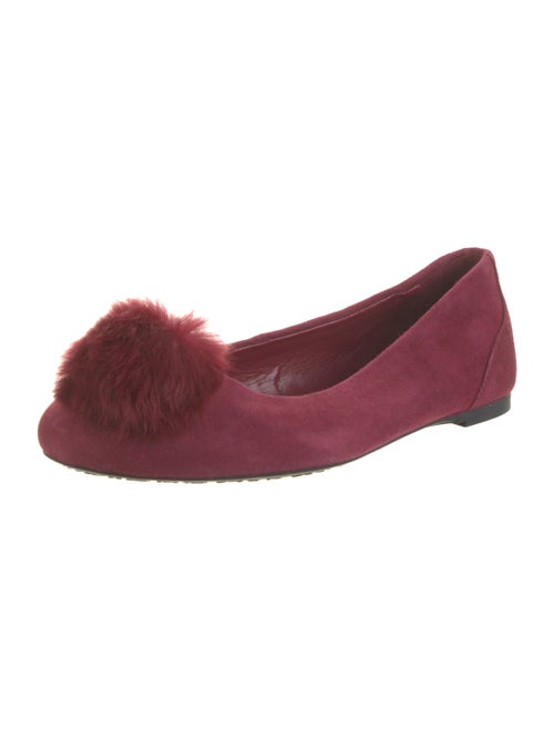 Michael Kors Suede Pom-Pom Embellishments Flats