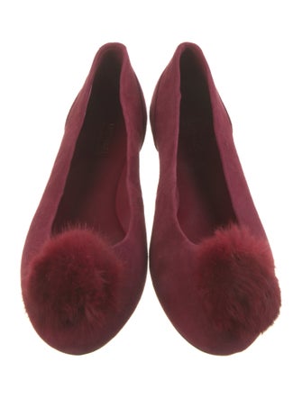 Michael Kors Suede Pom-Pom Embellishments Flats