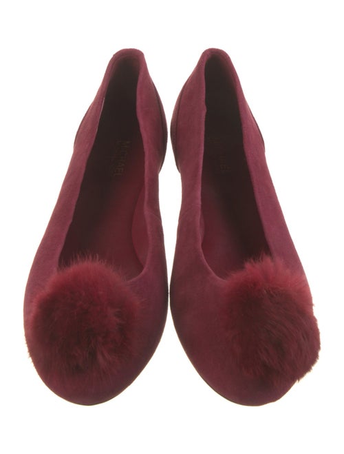 Michael Kors Suede Pom-Pom Embellishments Flats