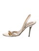 Michael Kors Leather Chain-Link Accents Slingback Sandals