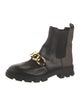 Michael Kors Leather Chain-Link Accents Chelsea Boots