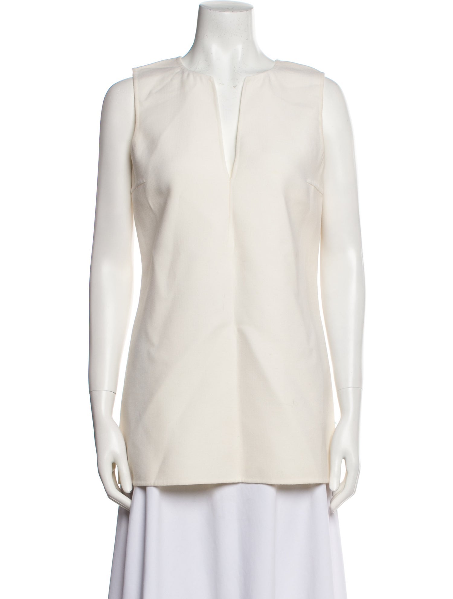 Michael Kors Virgin Wool Plunge Neckline Tunic