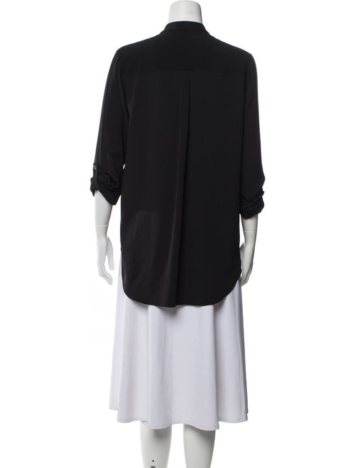 Michael Kors Silk Mock Neck Button-Up Top