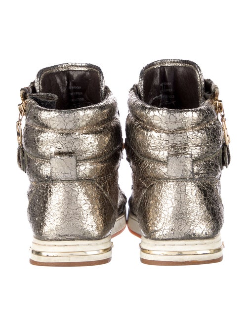Michael Kors Leather Printed Wedge Sneakers