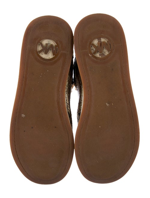 Michael Kors Leather Printed Wedge Sneakers