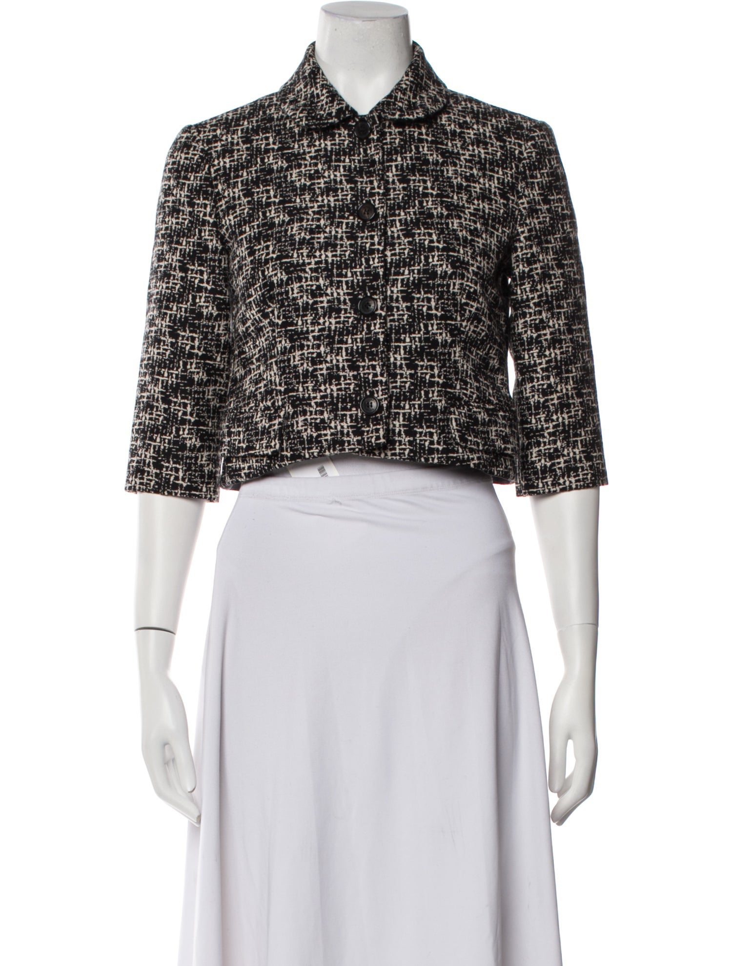 Michael Kors Virgin Wool Tweed Pattern Bolero