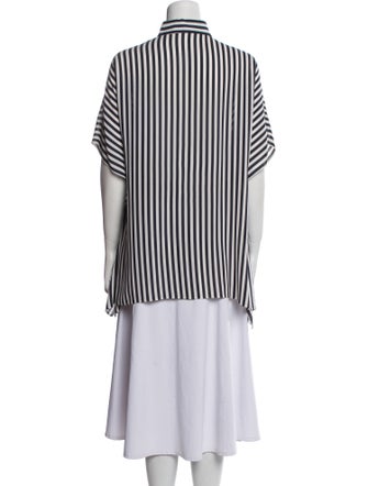 Michael Kors Silk Striped Button-Up Top