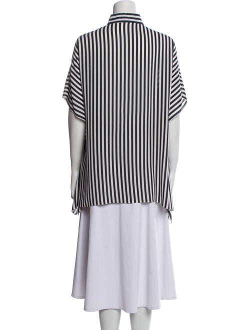 Michael Kors Silk Striped Button-Up Top