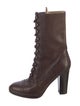 Michael Kors Leather Lasercut Accents Lace-Up Boots